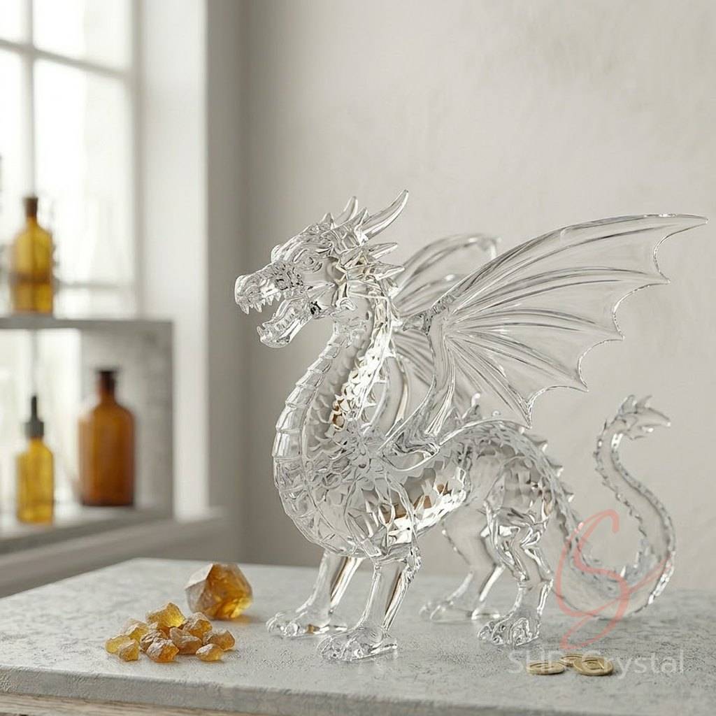 crystal glass dragon OEM