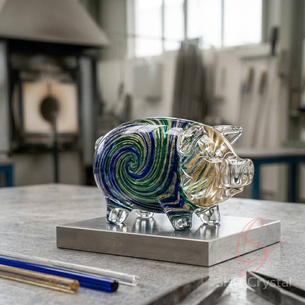 crystal glass pig OEM