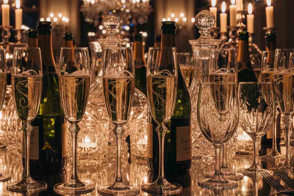 custom crystal champagne glass
