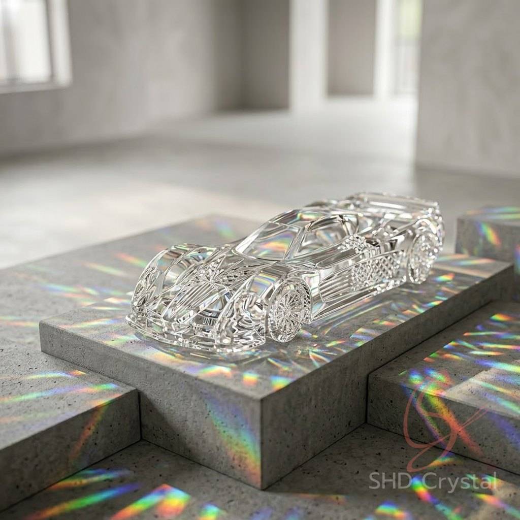 custom crystal glass racing car