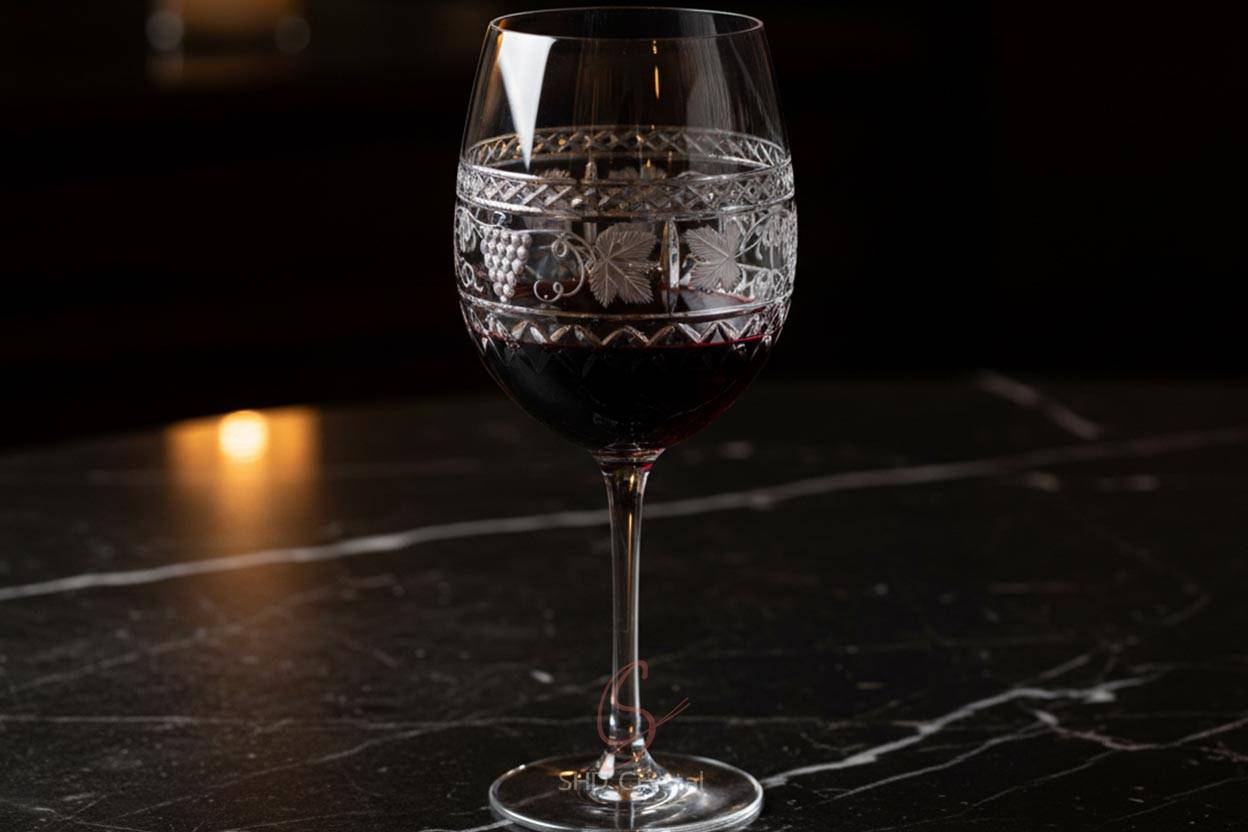 custom crystal wine glass