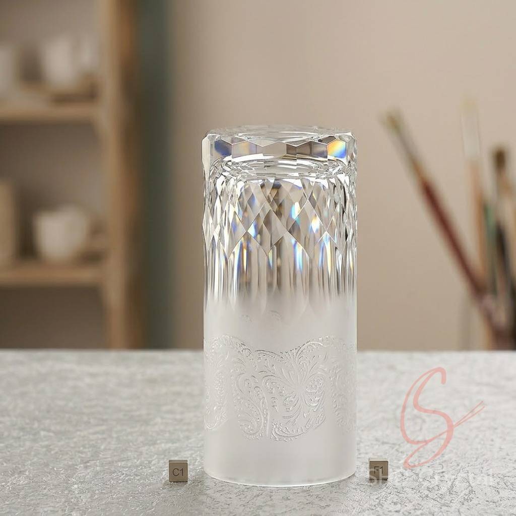 custom cylindrical glass lamp shades