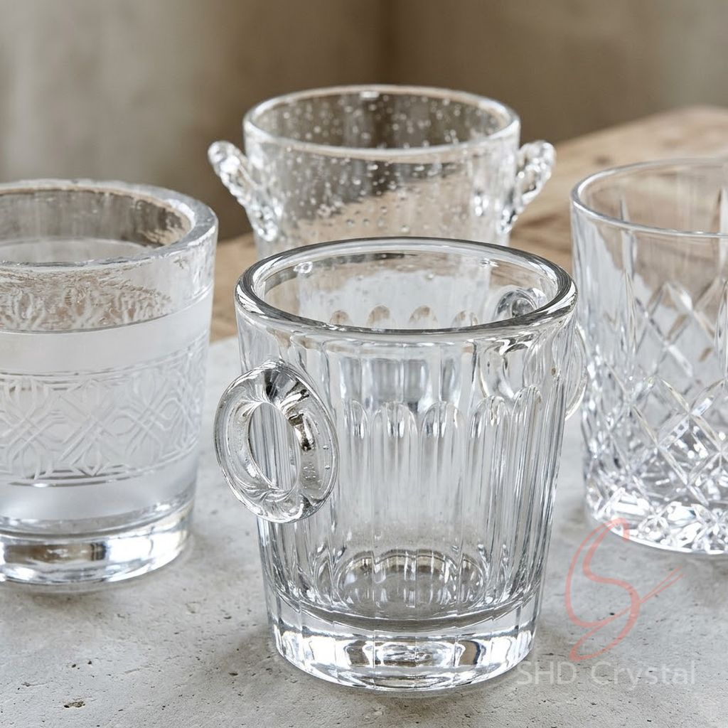custom glass ice buckets