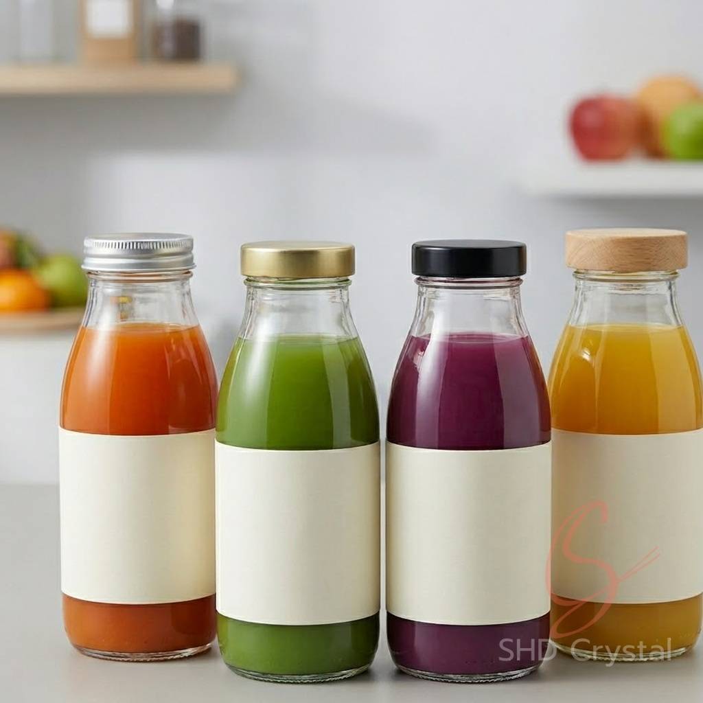 custom glass juice bottles wholesale