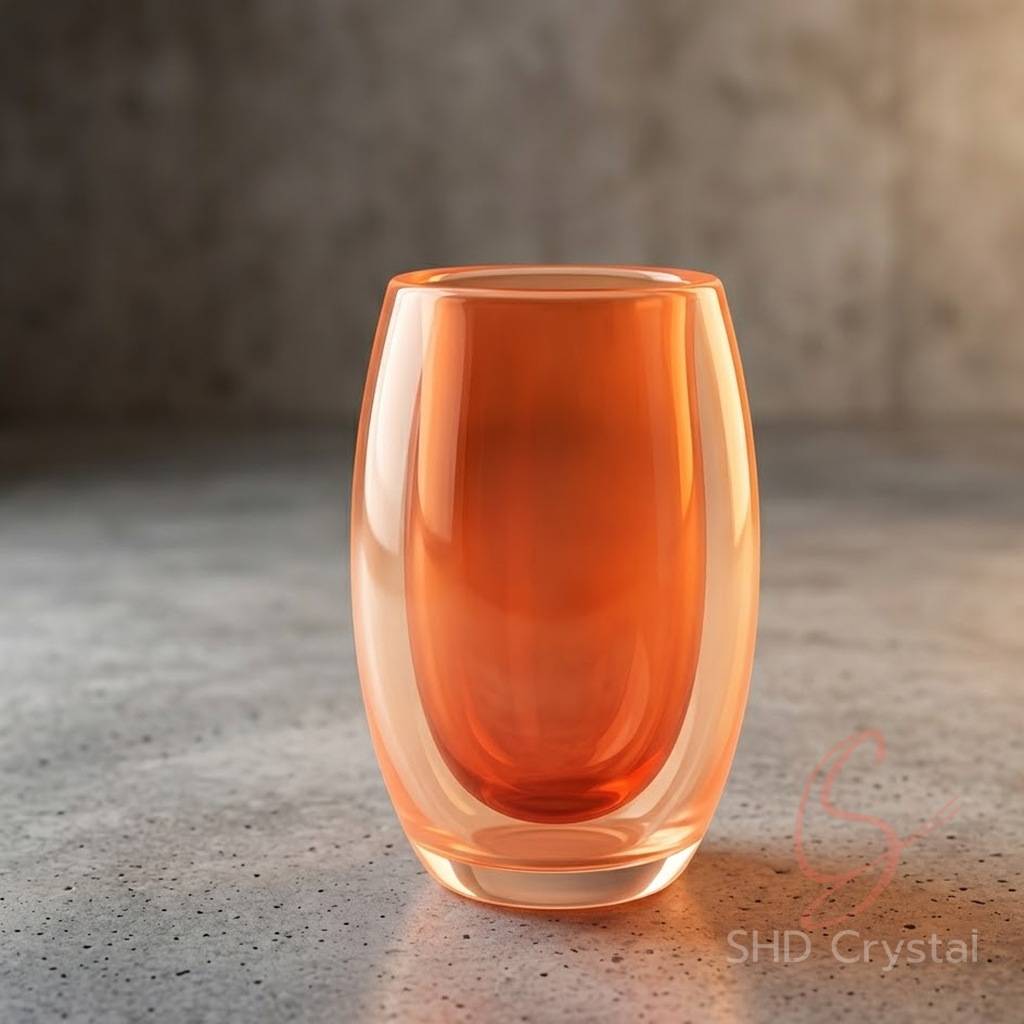 custom orange glass vase