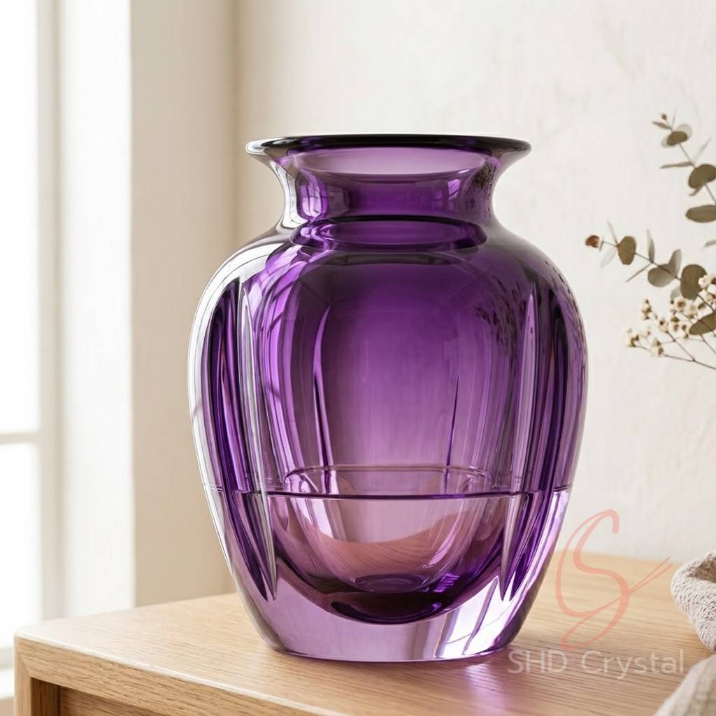 custom purple crystal vase