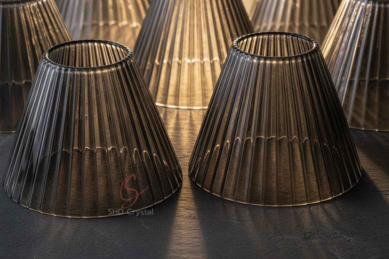custom ribbed glass lamp shades