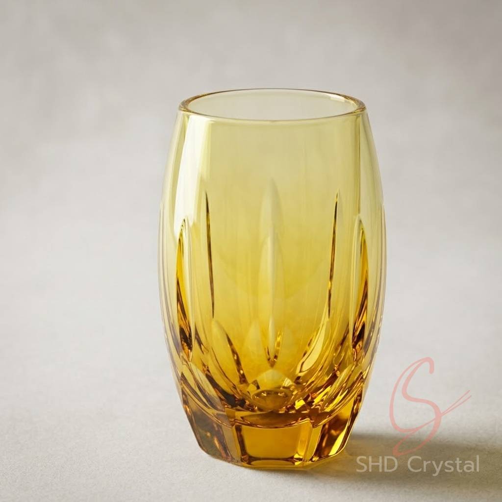 custom yellow crystal vase