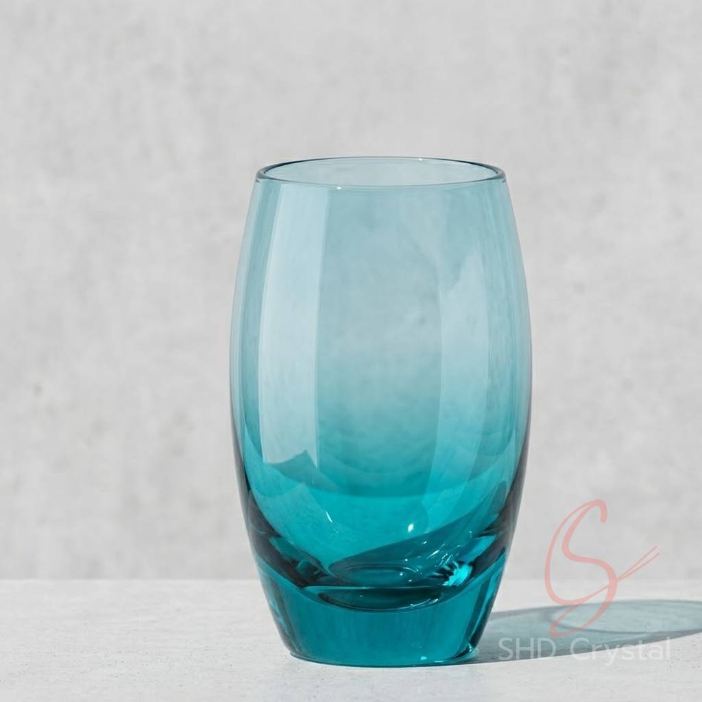 cyan glass vase OEM