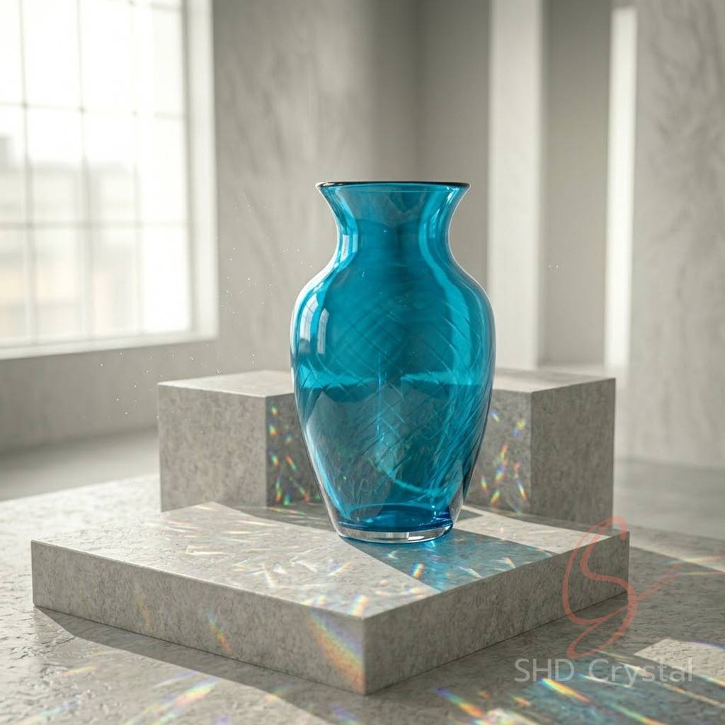 cyan glass vase factory
