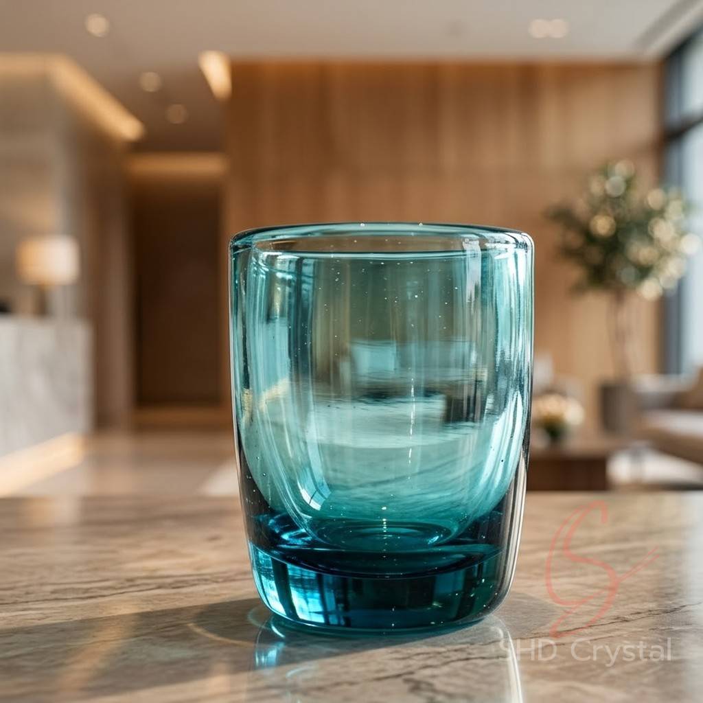 cyan glass vessel OEM