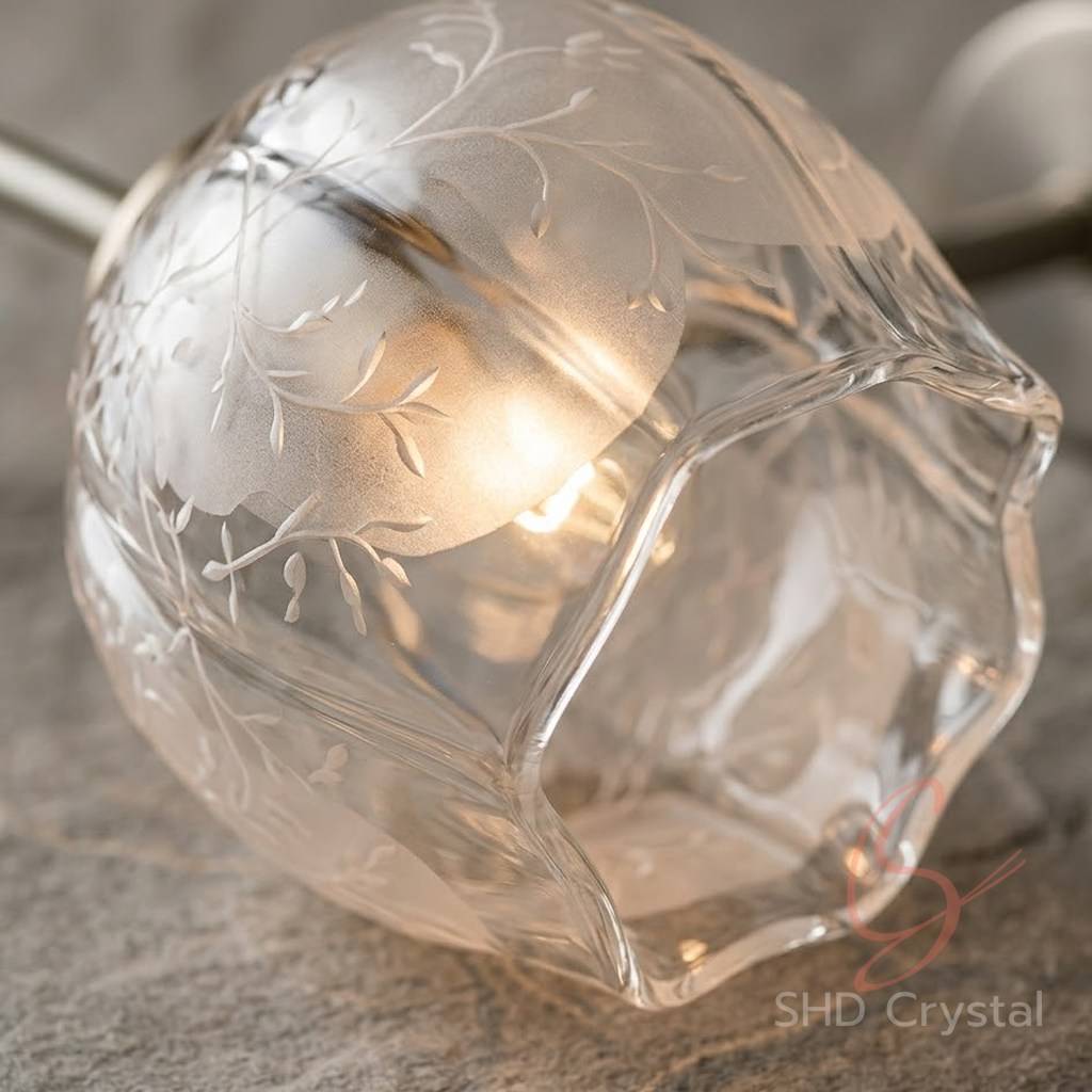 etched glass lamp shades OEM