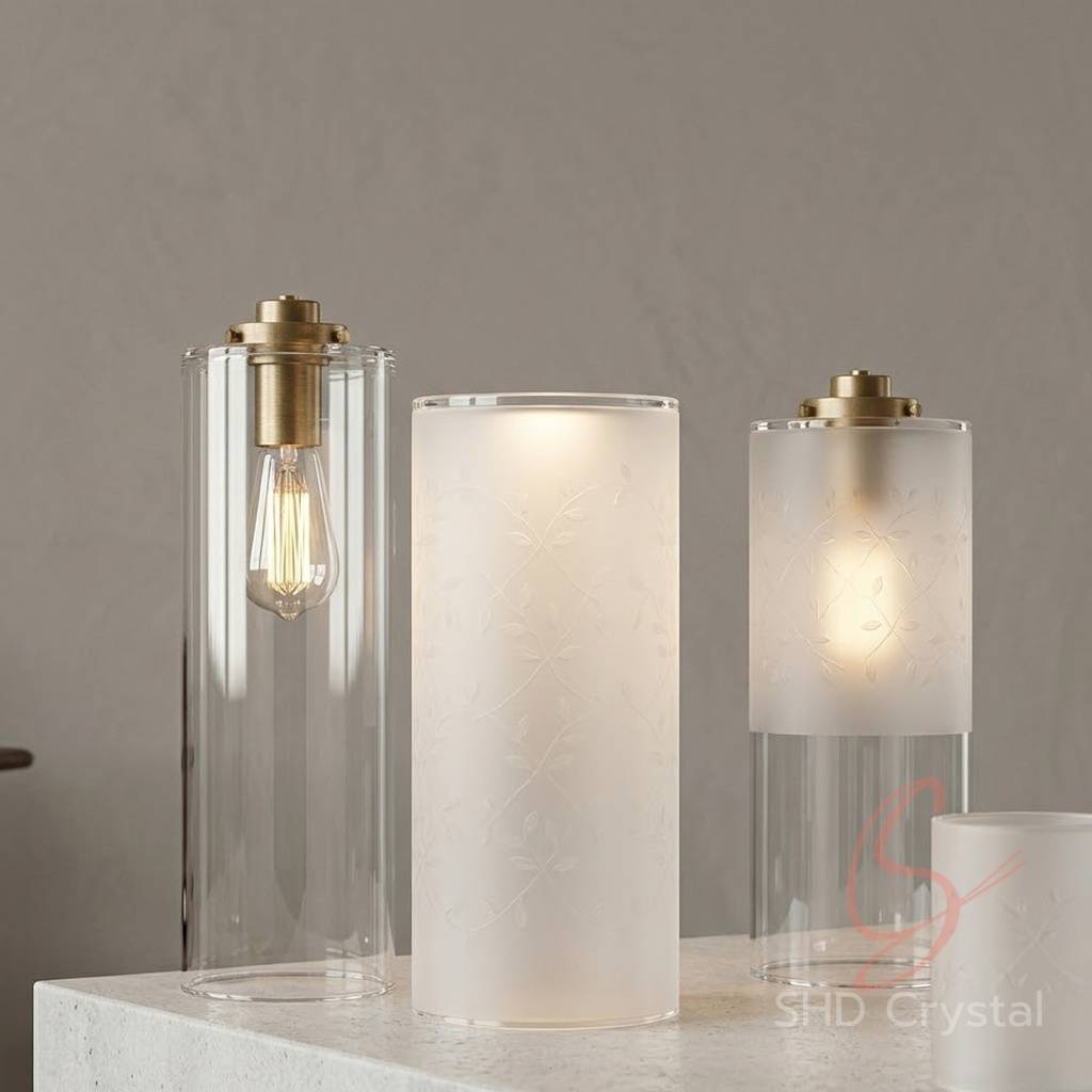 etched glass lamp shades factory