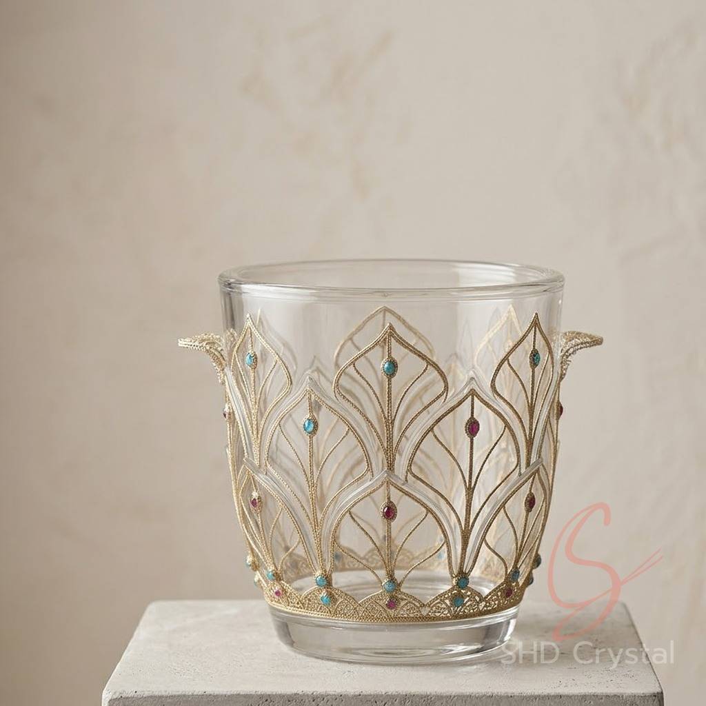 glass ice buckets processing