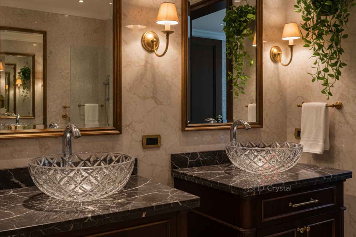 glass washbasins