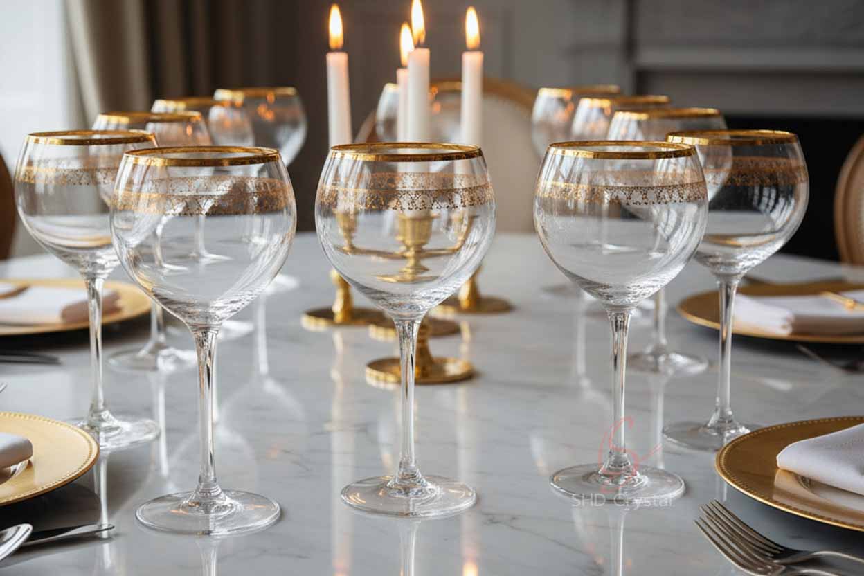 gold-painted wineware OEM