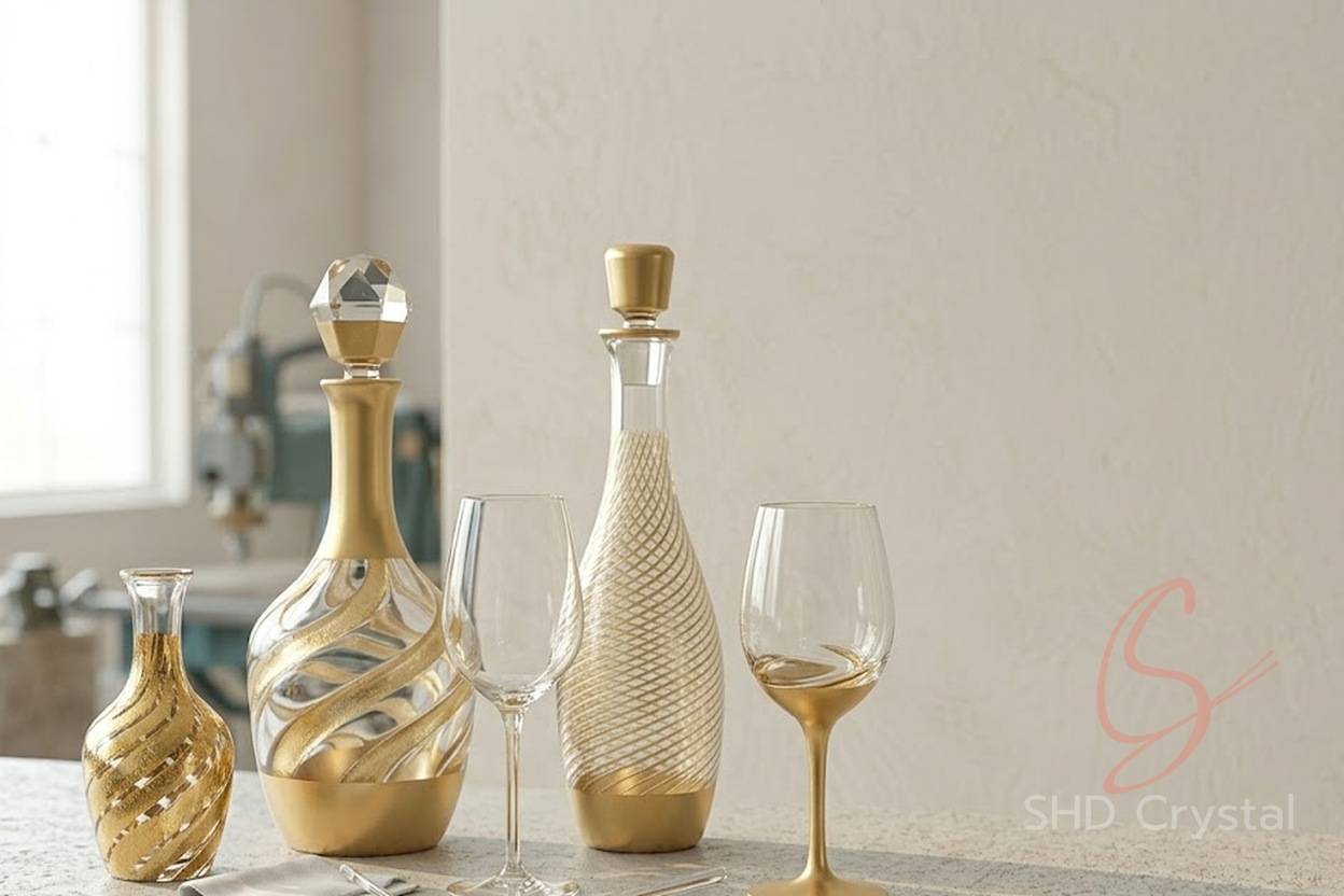 gold-painted wineware factory