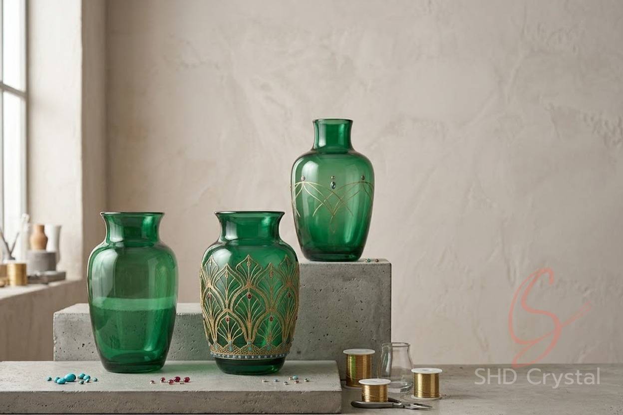 green glass vase factory