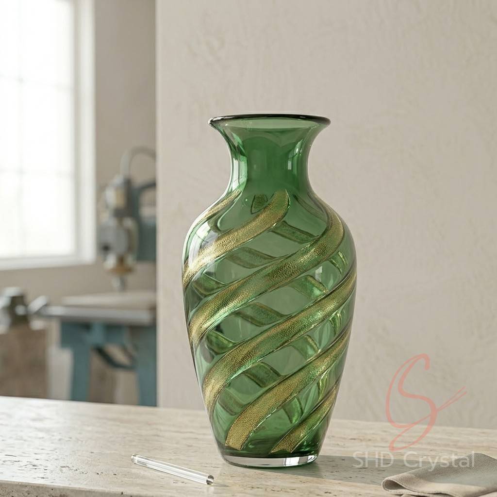 green glass vase factory