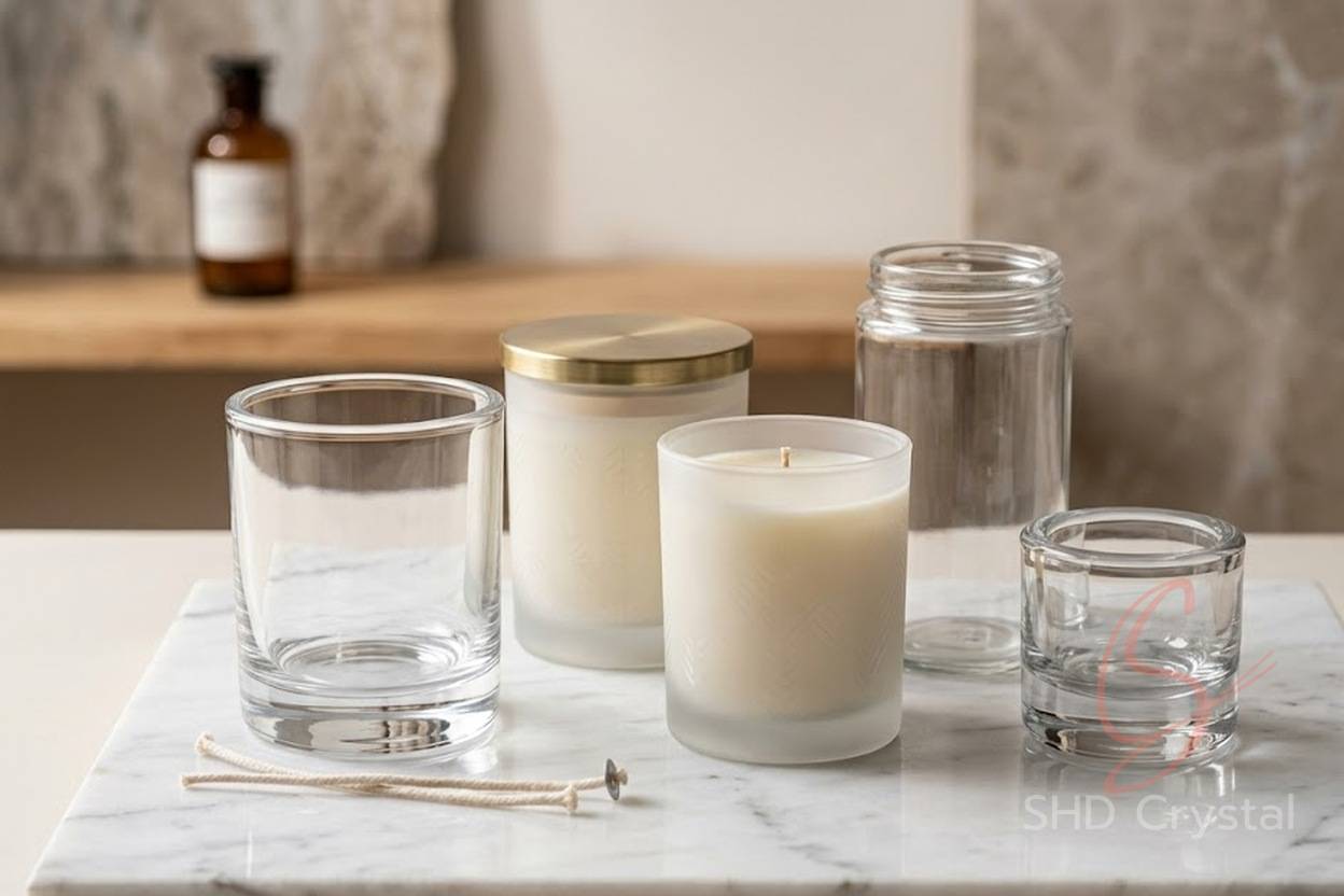 high temperature glass candle jars