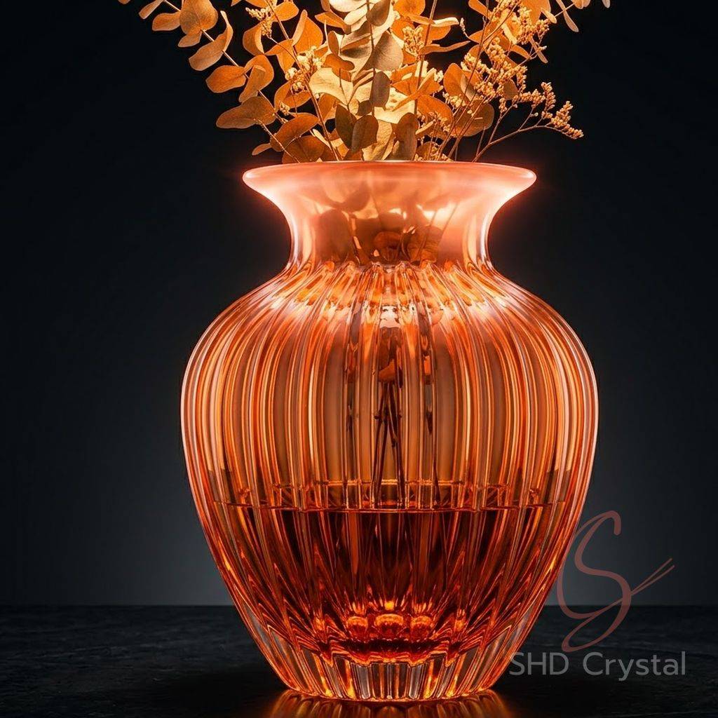 orange crystal vase OEM