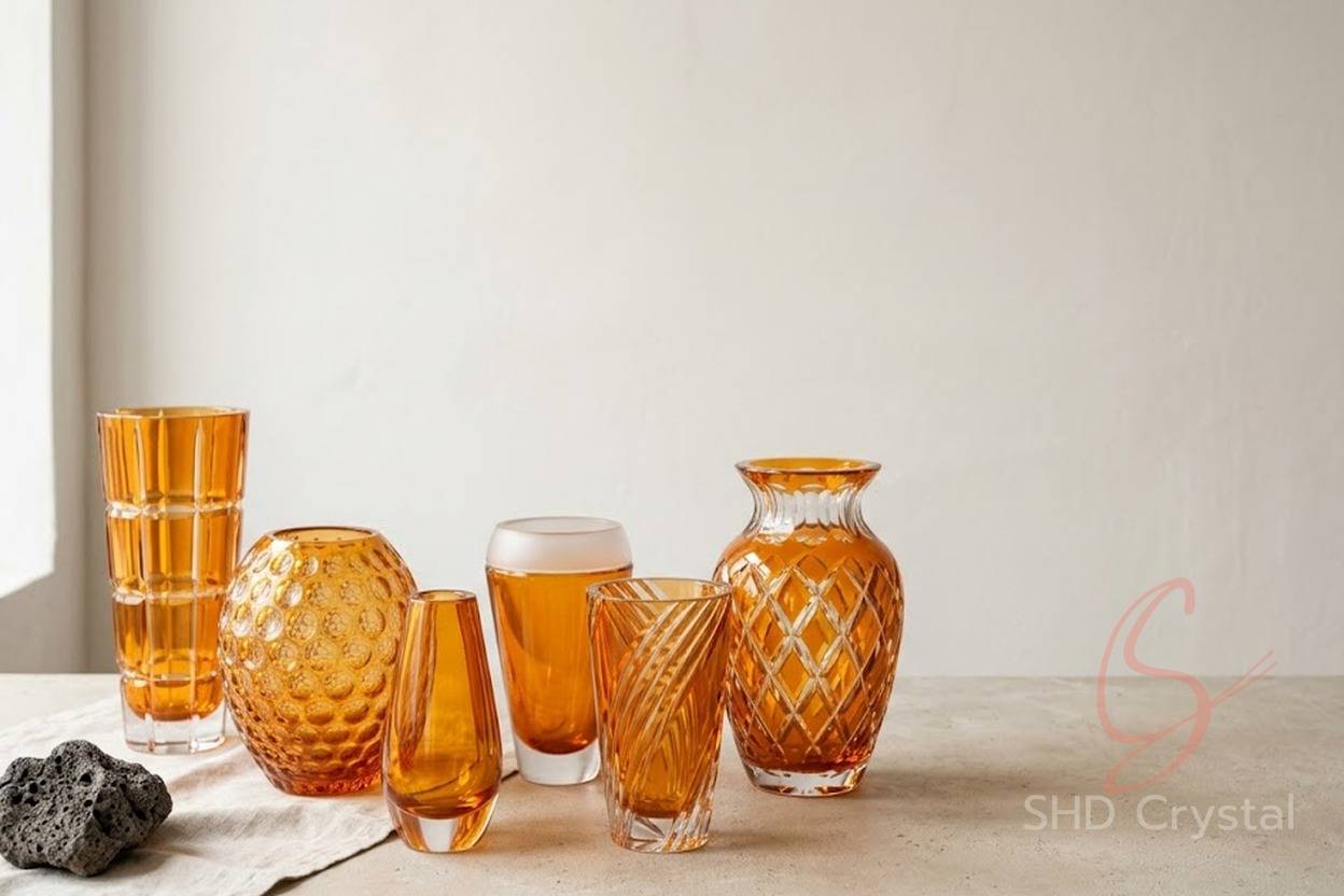 orange crystal vase manufacturers