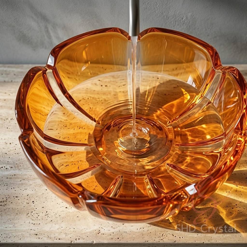 orange crystal wash basin