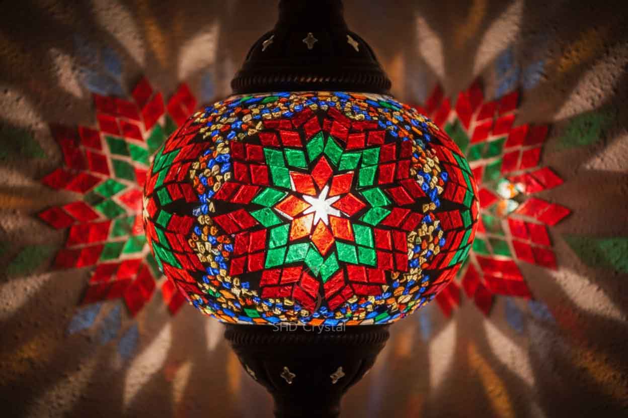 patterned lantern glass