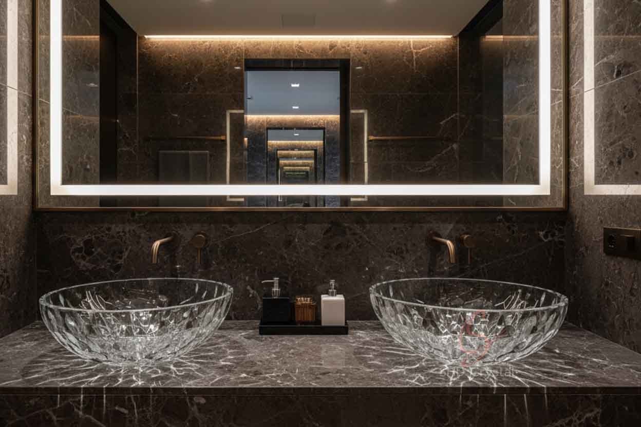 pressed crystal washbasins