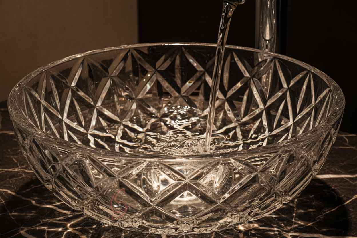 pressed glass washbasins