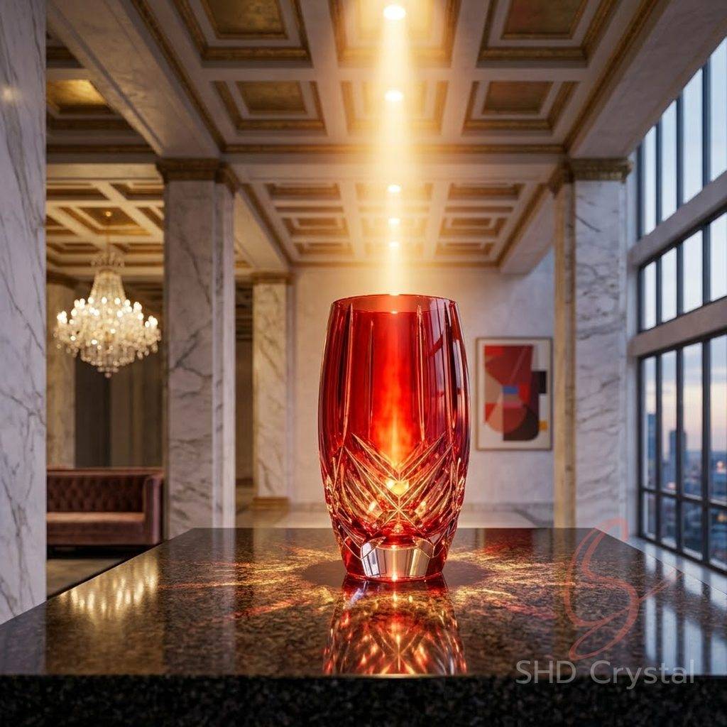 red crystal vase OEM