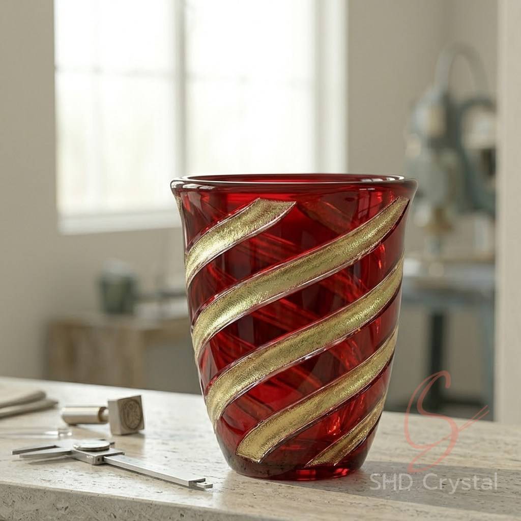 red crystal vase factory