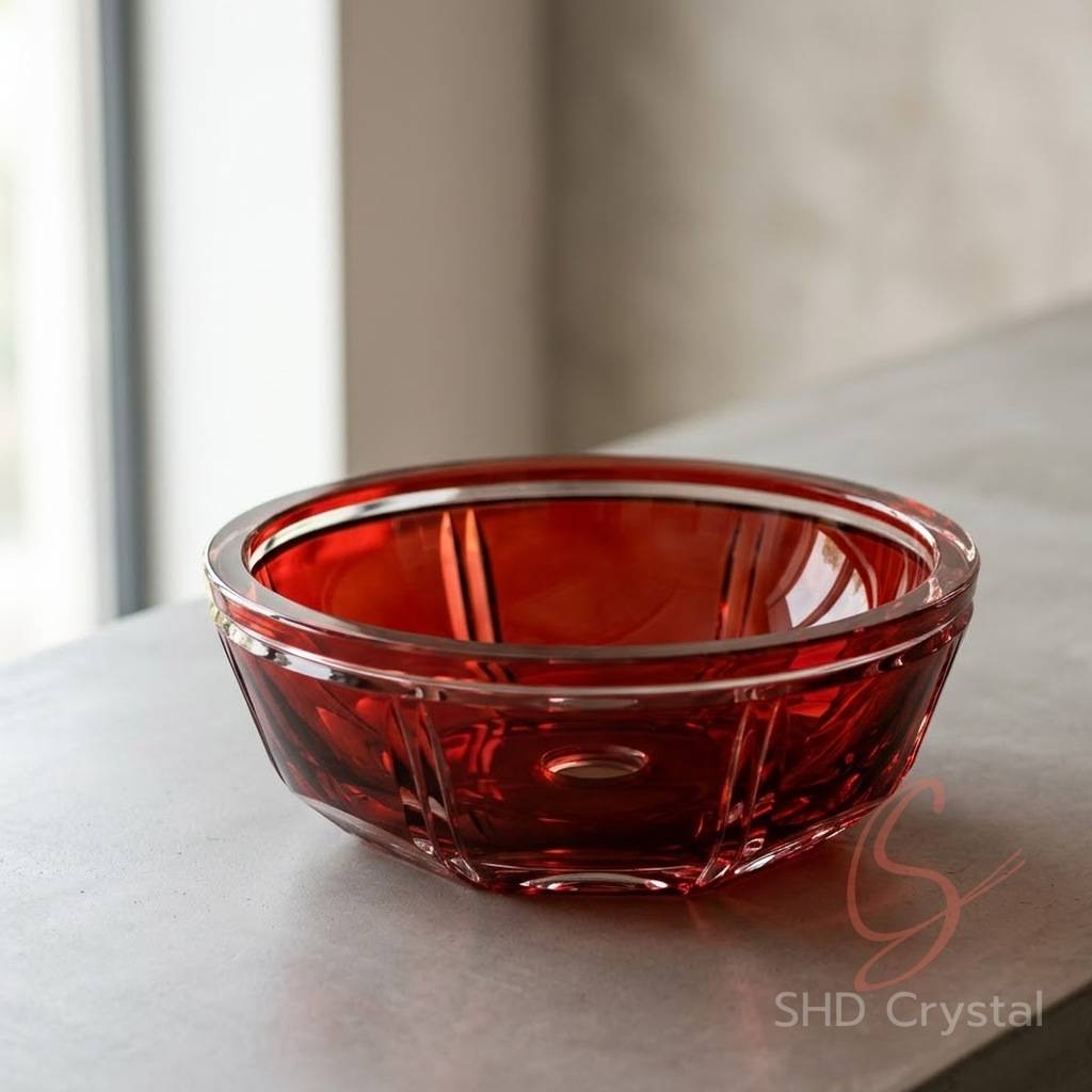 red crystal wash basin