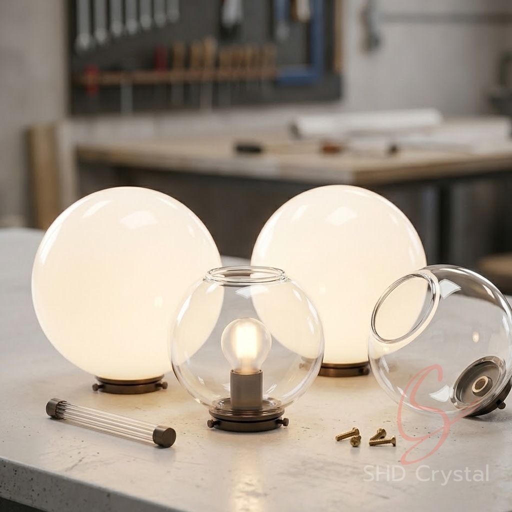 spherical glass lamp shades factory
