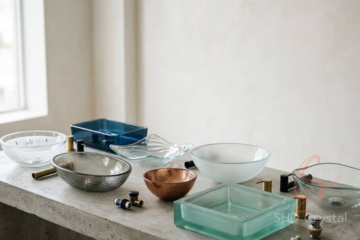 wholesale glass washbasins oem