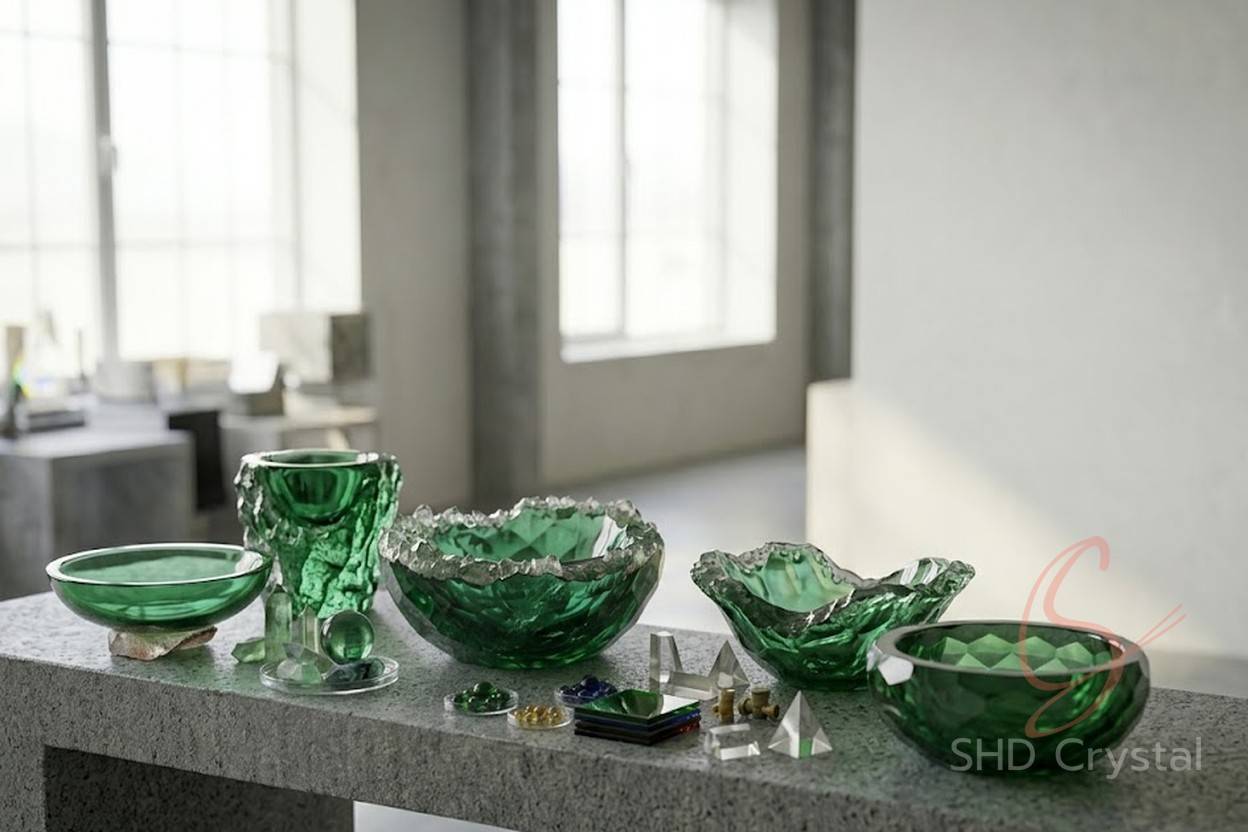 wholesale green crystal wash basin