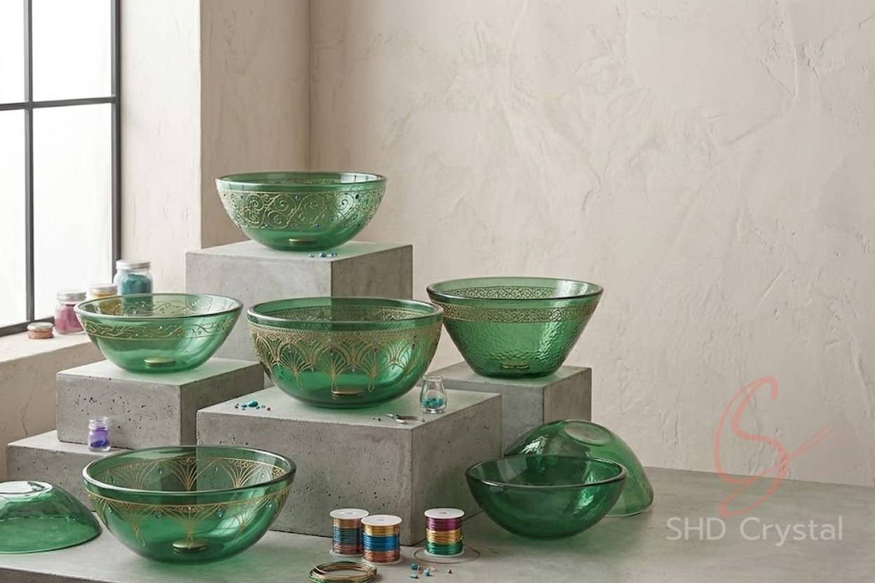 wholesale green glass washbasins