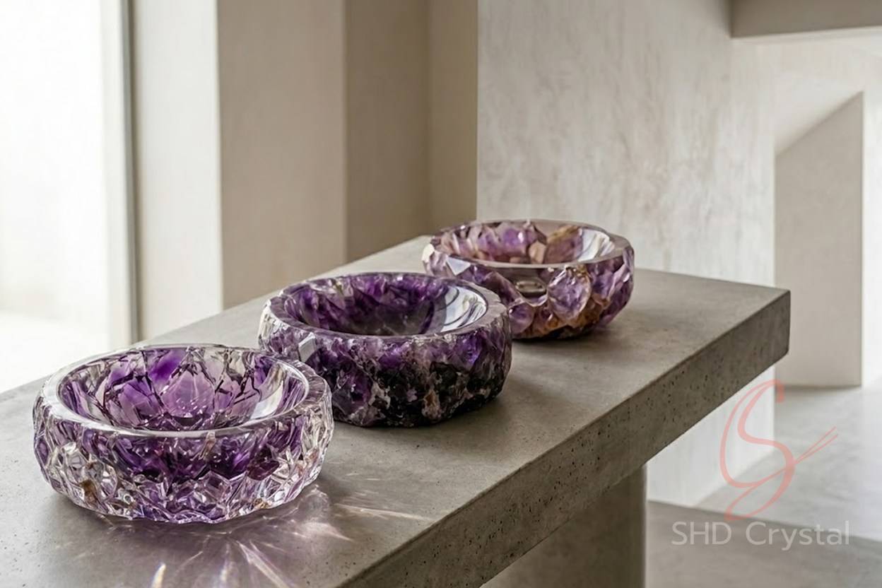 wholesale purple crystal wash basin