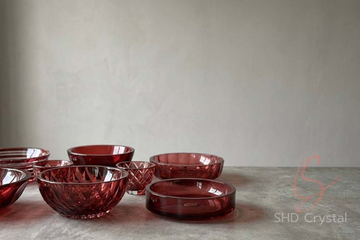 wholesale red crystal wash basin