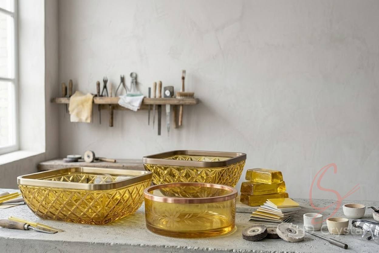 wholesale yellow glass washbasins