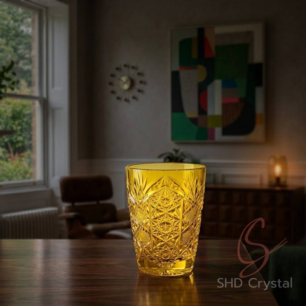 yellow glass vase OEM