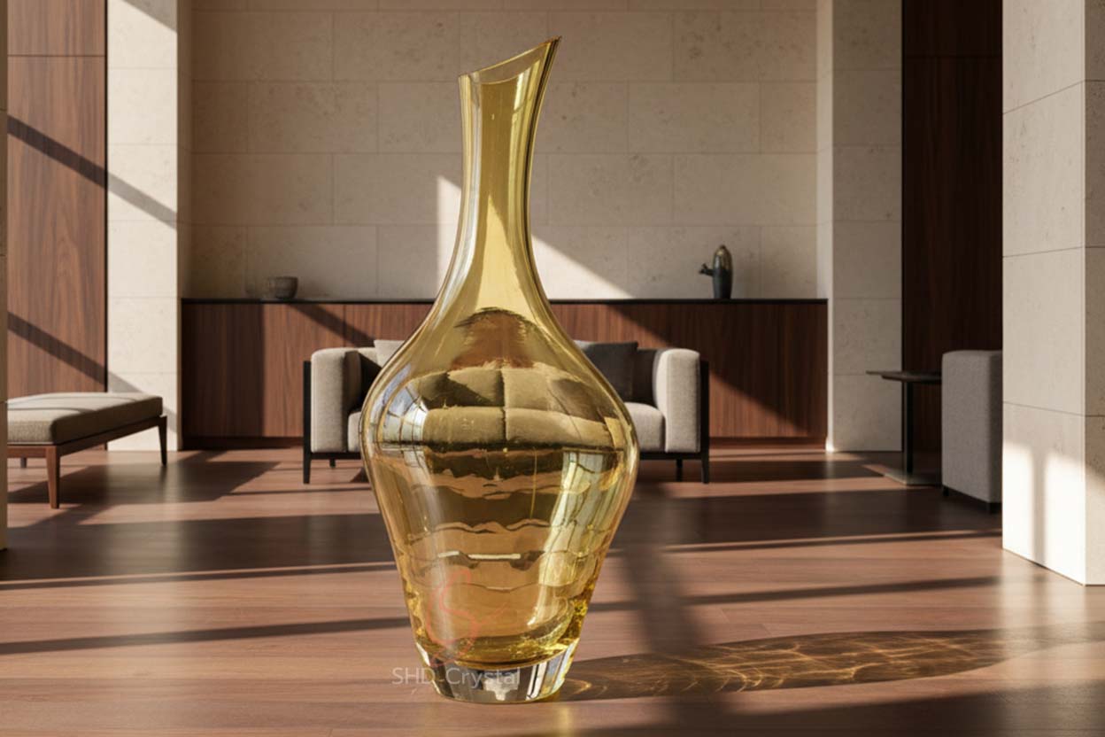 yellow glass vase