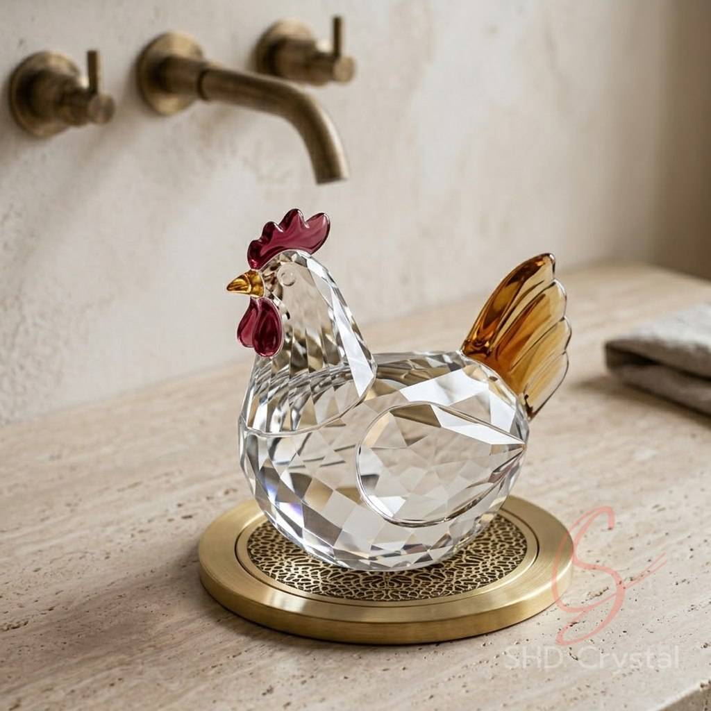 crystal glass chicken OEM
