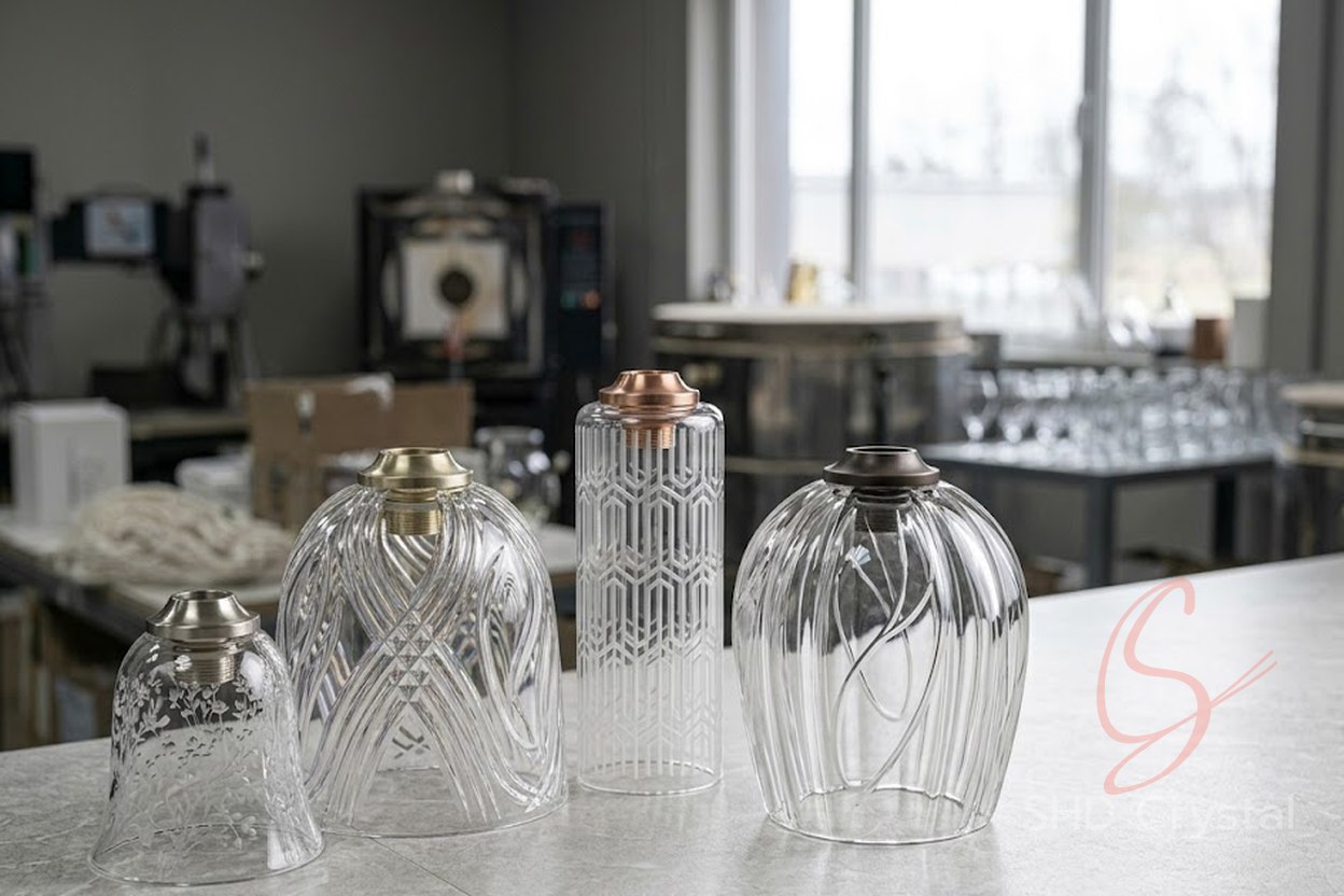 etched glass lamp shades factory