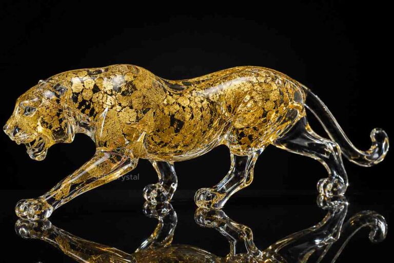 gold foil glass animal ornaments