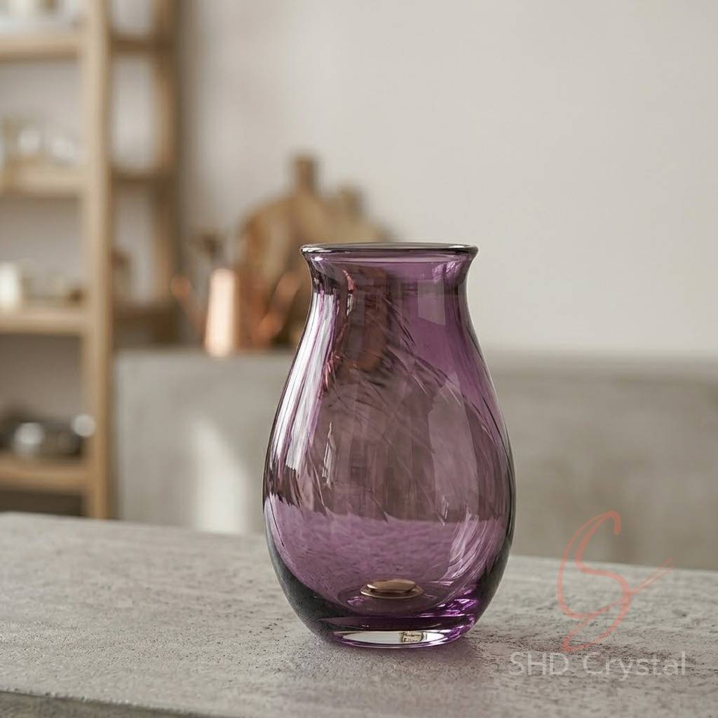 purple glass vase factory
