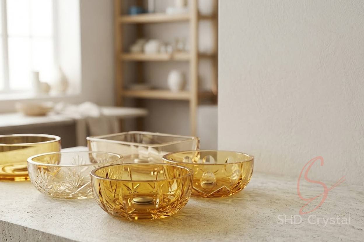 wholesale yellow crystal wash basin
