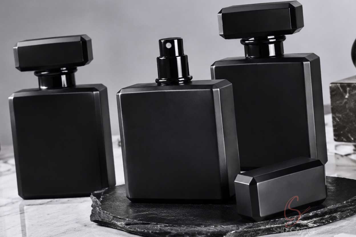 custom matte black perfume bottle supplier
