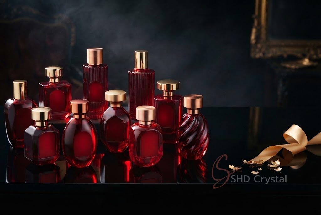 colored glass perfume bottle