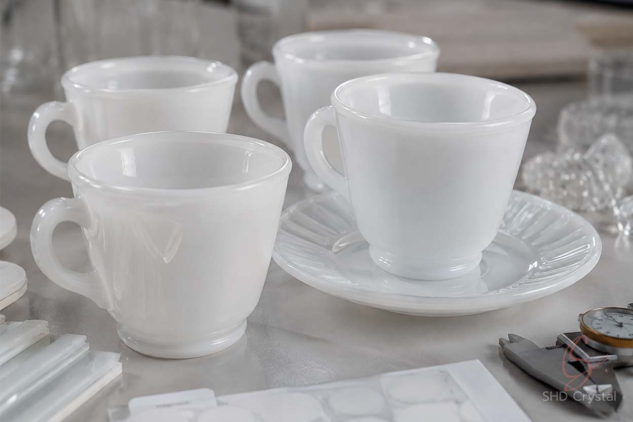 custom milk glass tea cups